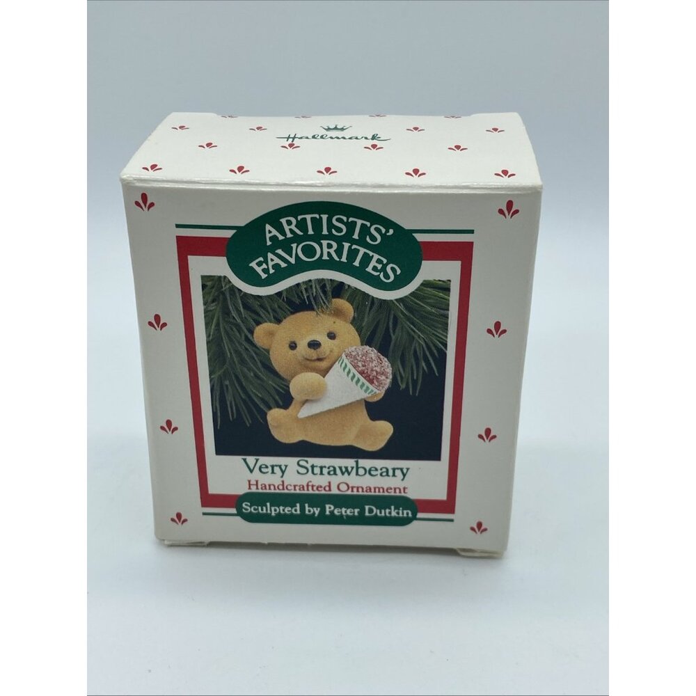 Hallmark Keepsake Very Strawberry Teddy Bear 1988 Christmas Collection Ornament - Picture 6 of 12